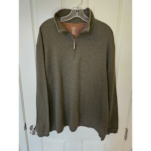 Hudson River Men's 1/4 Zip LS Pullover Sweater Vine Htr Green Textured, XL